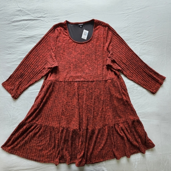 Torrid mini brushed soft red tiered skater dress Size 5X - Picture 6 of 16